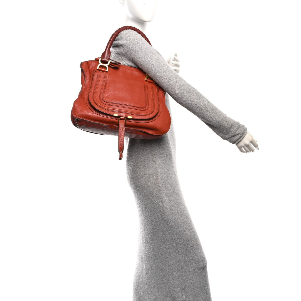 Calfskin Medium Marcie Satchel Red