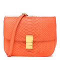 Snakeskin Medium Classic Box Flap Orange