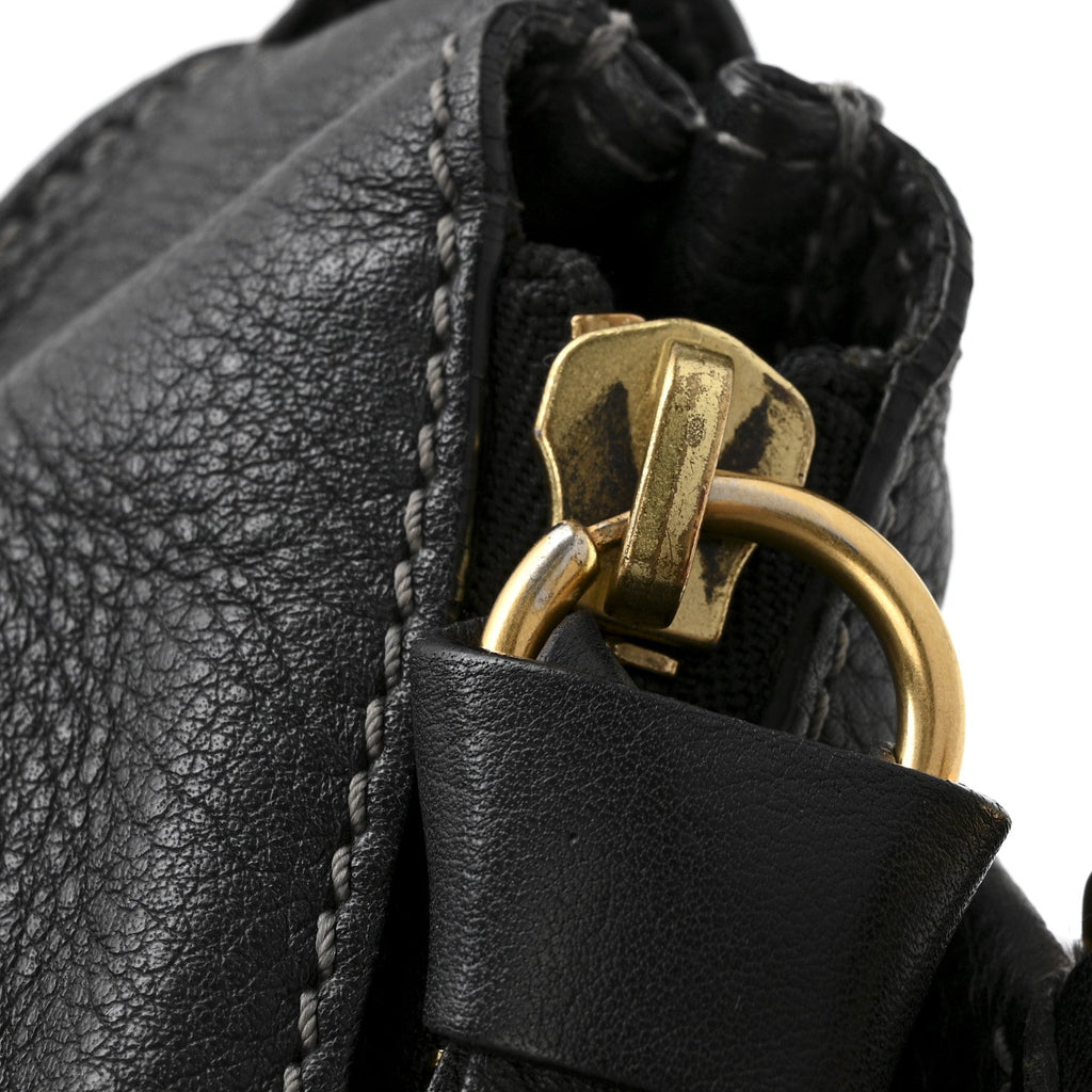 Calfskin Medium Marcie Satchel Black
