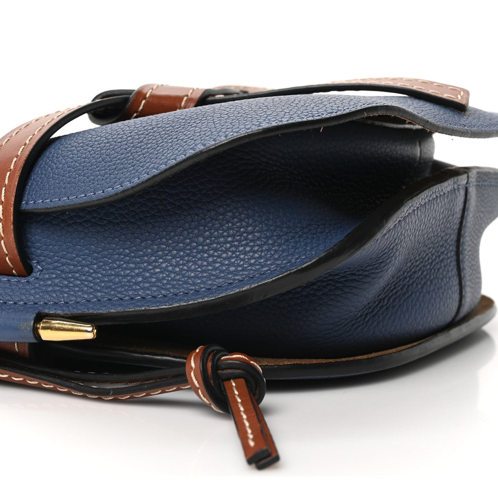 Grained Calfskin Small Gate Crossbody Bag Varsity Pecan