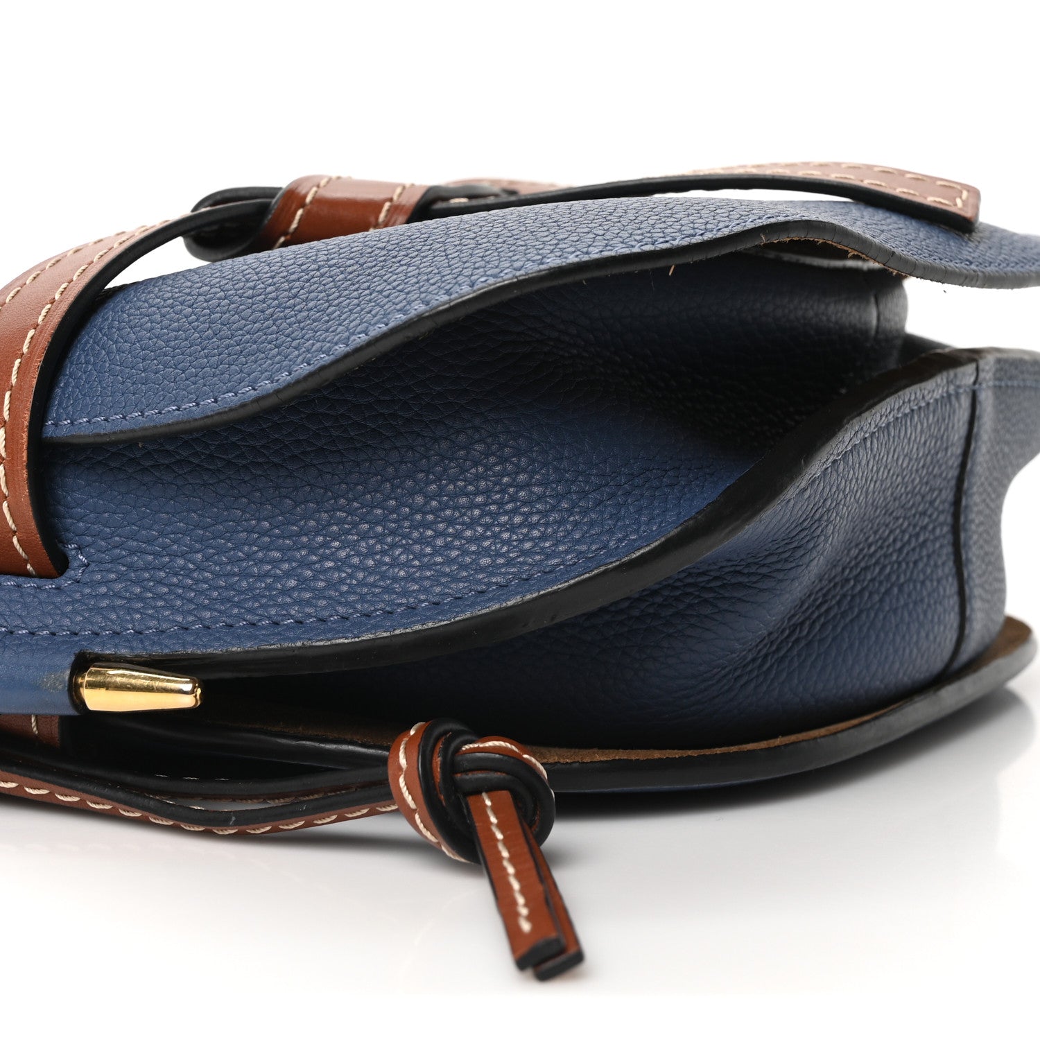 Grained Calfskin Small Gate Crossbody Bag Varsity Pecan
