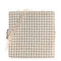 Tweed Resin Small Zipped Shopping Bag White Black