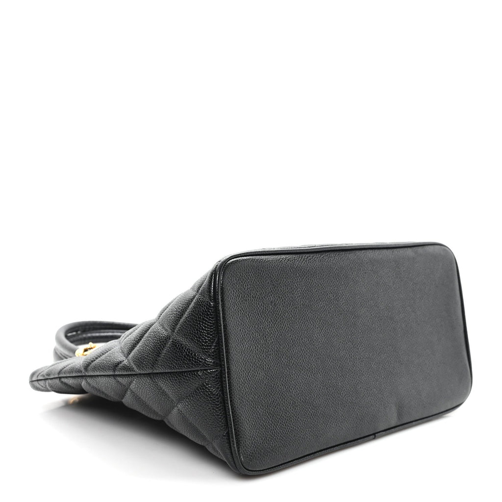 Caviar Quilted Medallion Tote Black