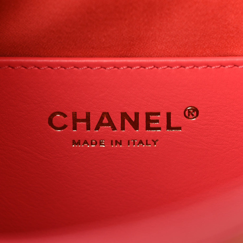 Caviar Quilted Mini Chanel 25 Handbag Coral