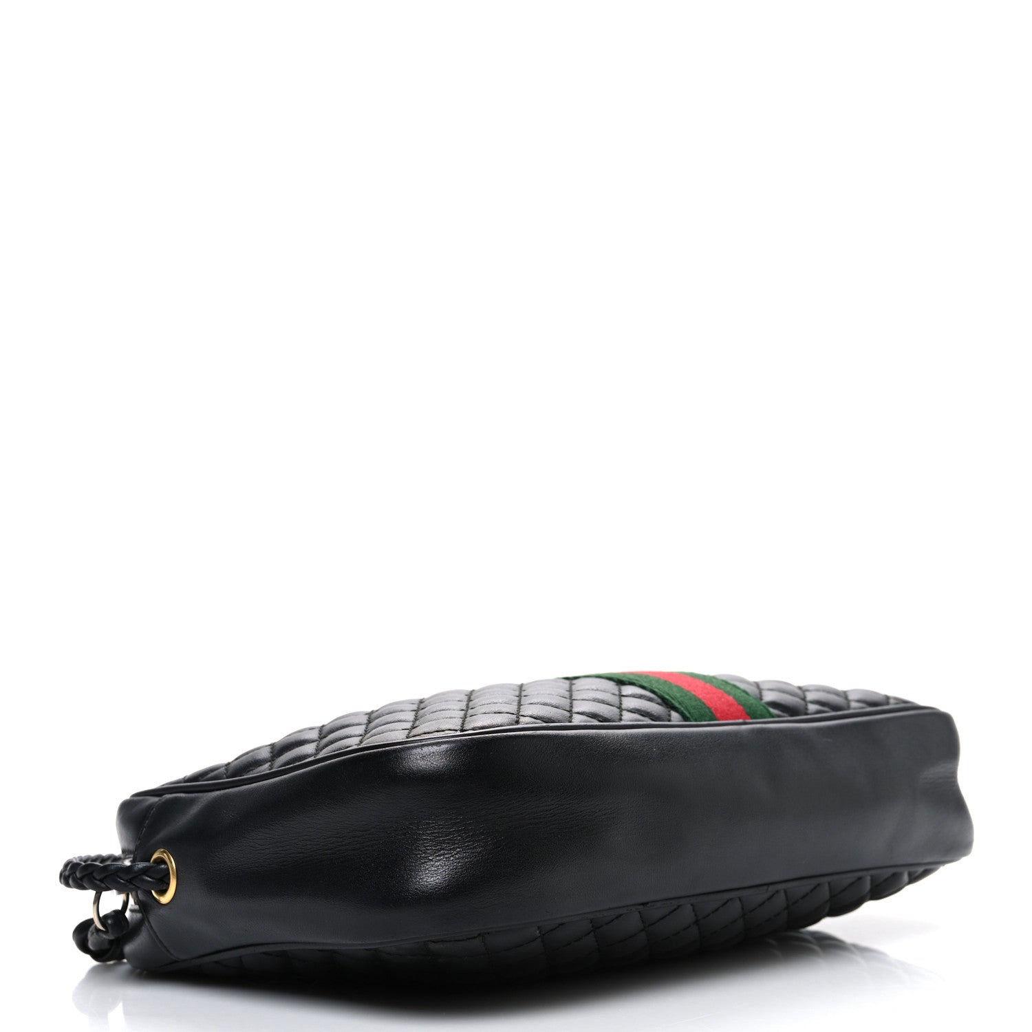 Calfskin Web Trapuntata Small GG Shoulder Bag Black