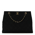 Grosgrain Quilted Shopper Tote Black
