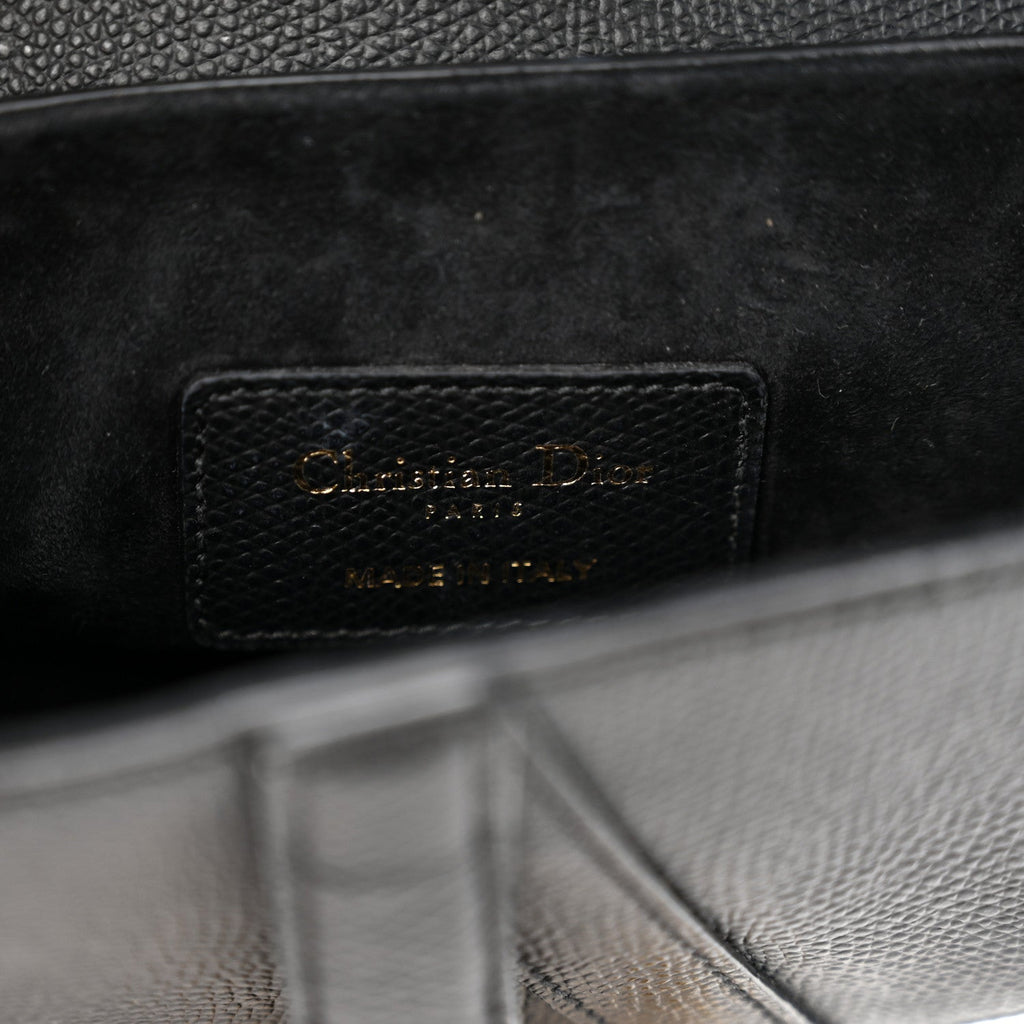 Grained Calfskin Mini Saddle Bag Black