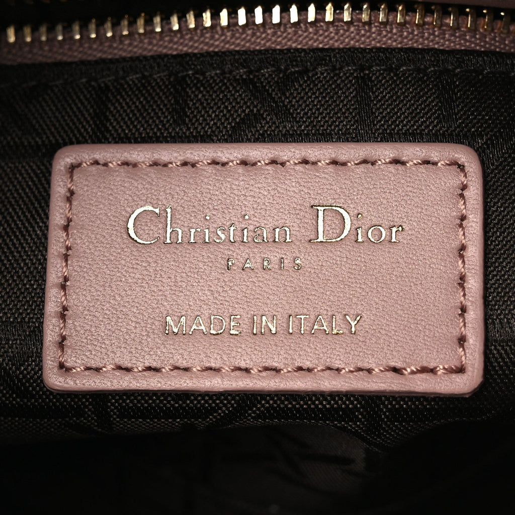 Lambskin Cannage Mini Lady Dior Blush