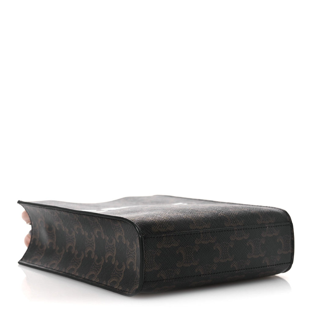 Triomphe Canvas Calfskin Mini Vertical Cabas Tan