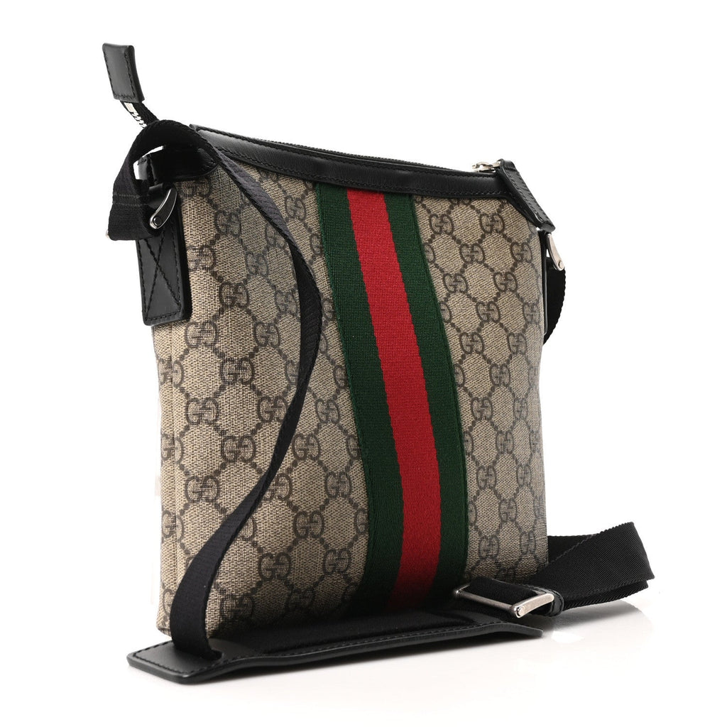 GG Supreme Monogram Web Messenger Bag Black