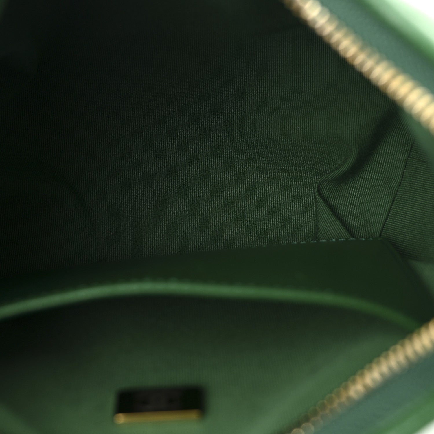 Shiny Crumpled Lambskin Quilted Small CC Funky Town Hobo Green