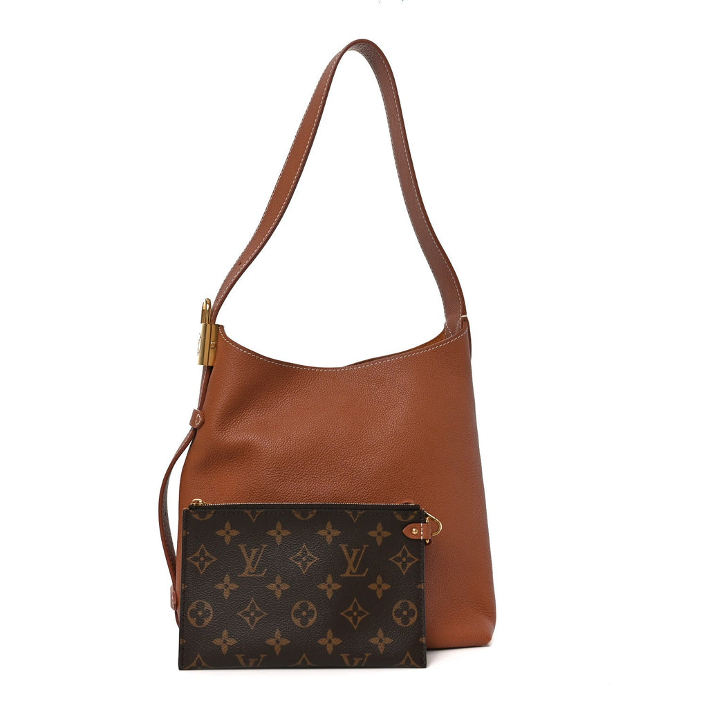 Grained Calfskin Low Key Hobo PM Cognac