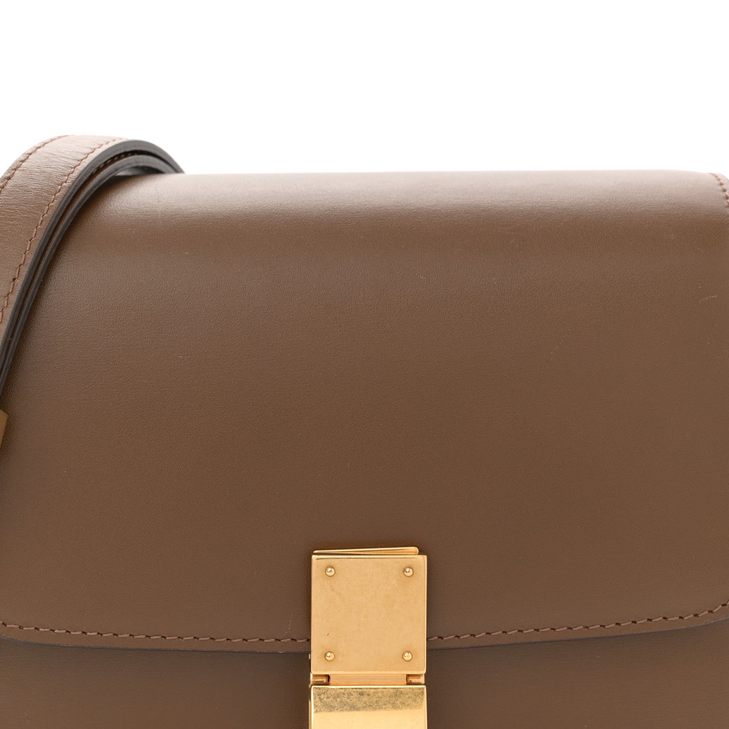 Smooth Calfskin Small Classic Box Flap Bag Camel
