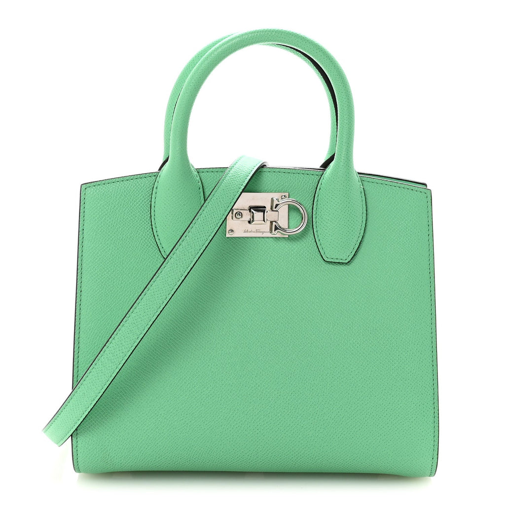 Hammered Calfskin Small The Studio Box Bag Fresh Mint