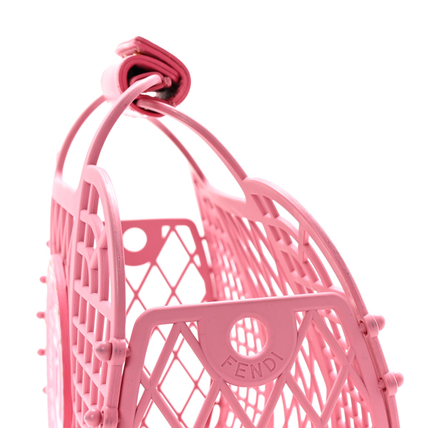 Recycled Plastic Vitello Liberty Matte Small Fendi Basket Rosa