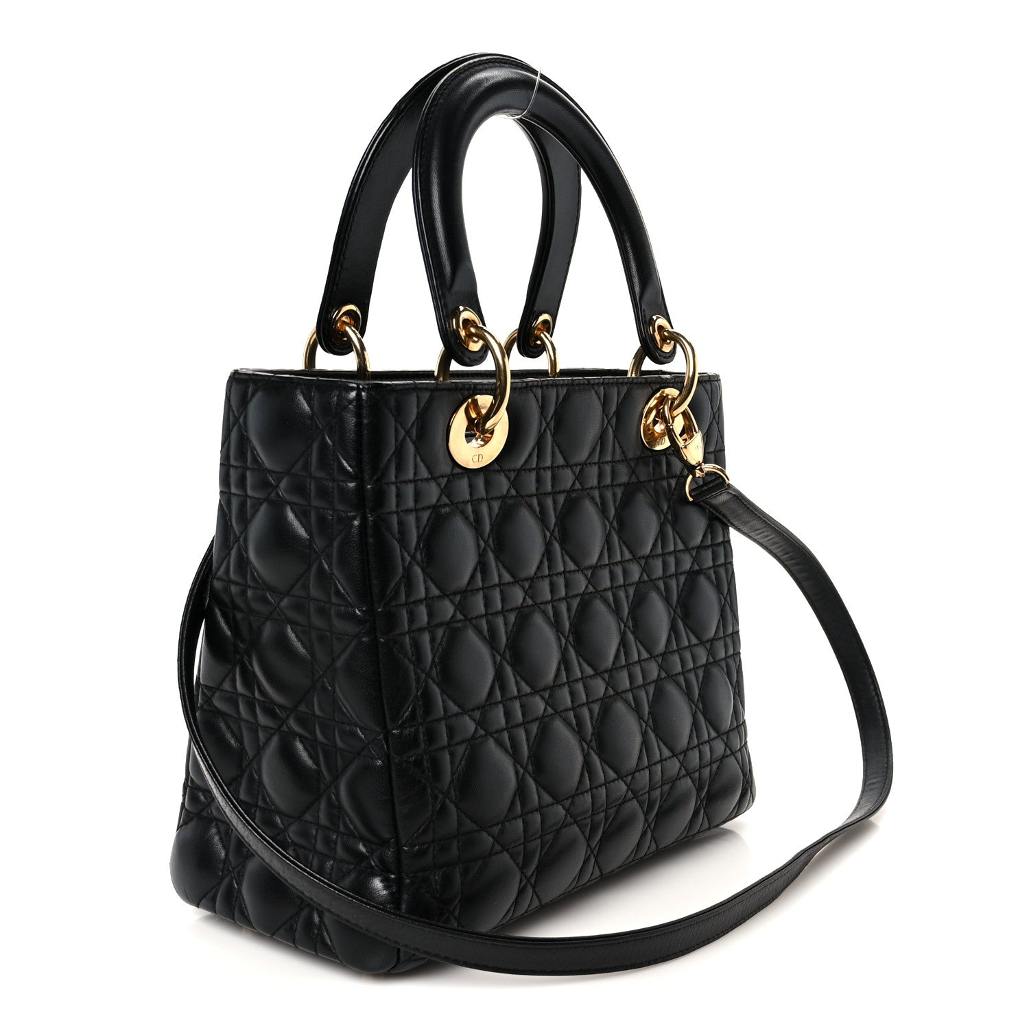 Lambskin Cannage Medium Lady Dior Black