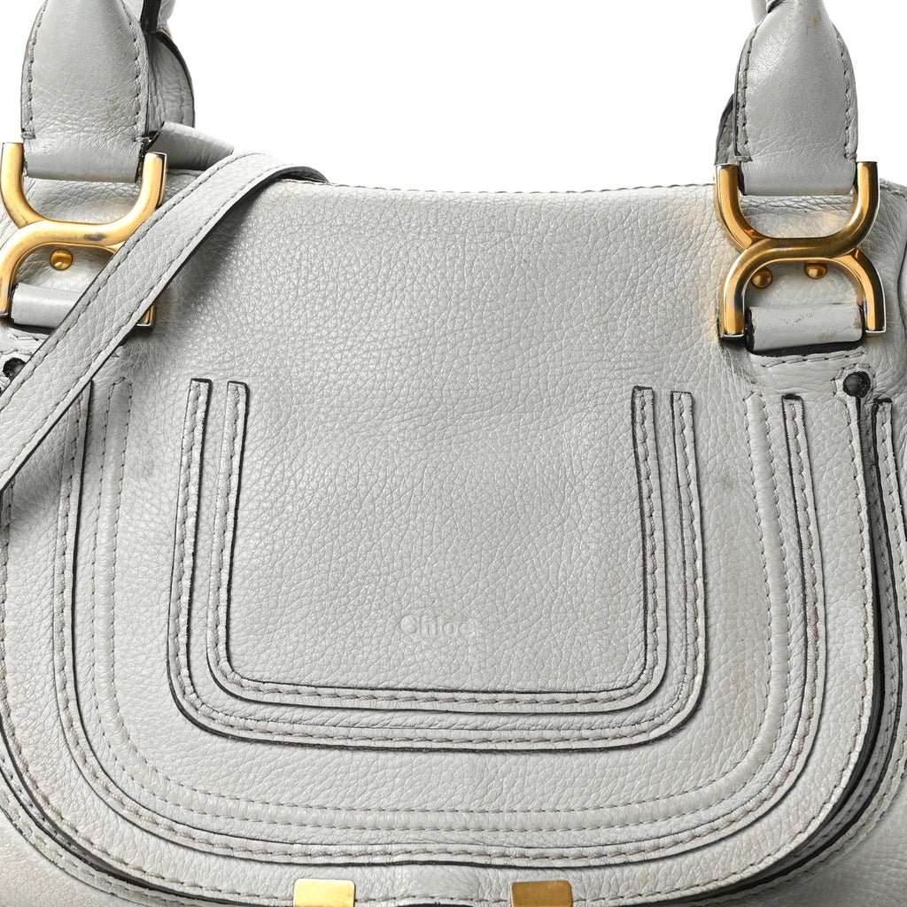 Calfskin Small Marcie Satchel Airy Grey