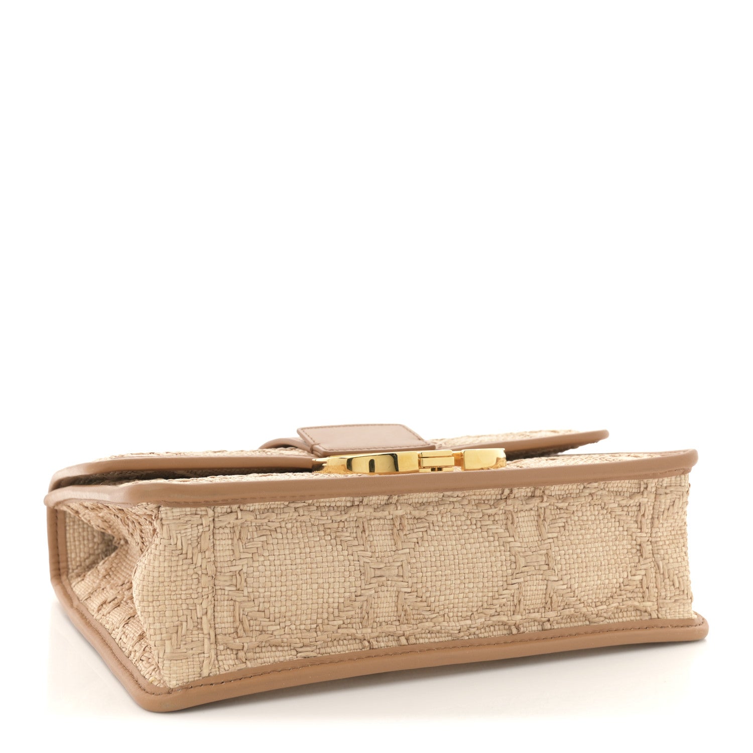 Raffia Calfskin 30 Montaigne Flap Bag Beige