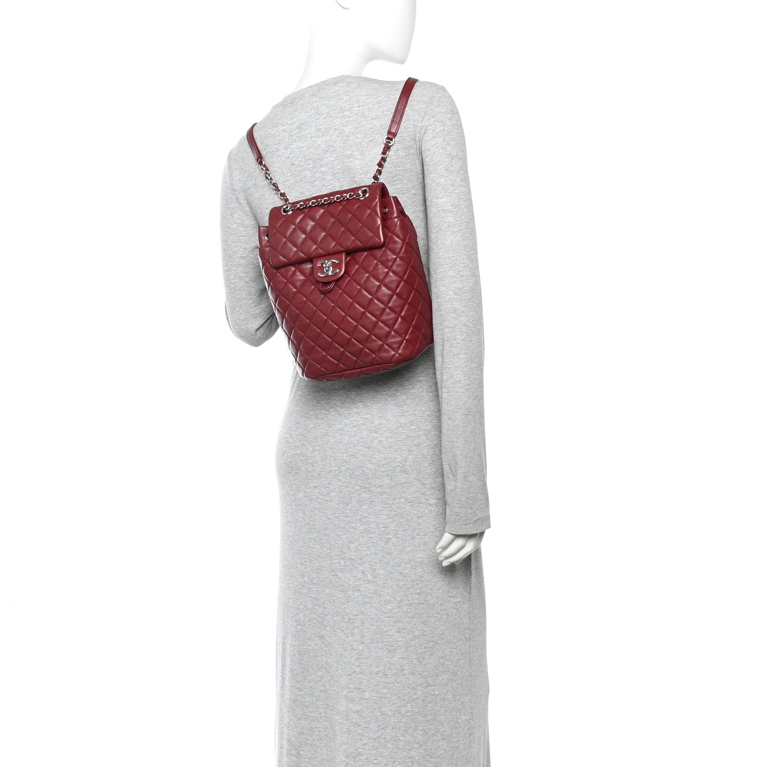 Lambskin Quilted Small Urban Spirit Backpack Red