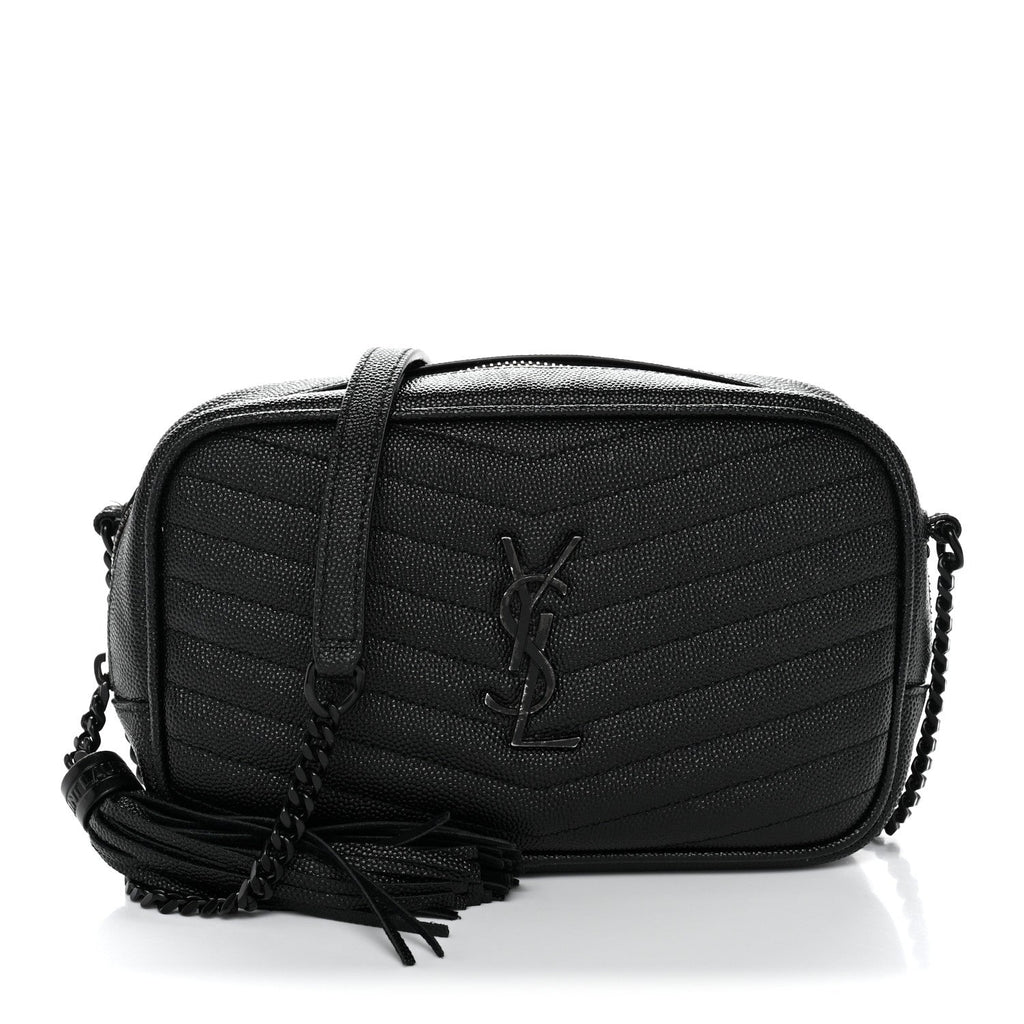 Grain De Poudre Matelasse Monochrome Monogram Mini Lou Camera Bag Black