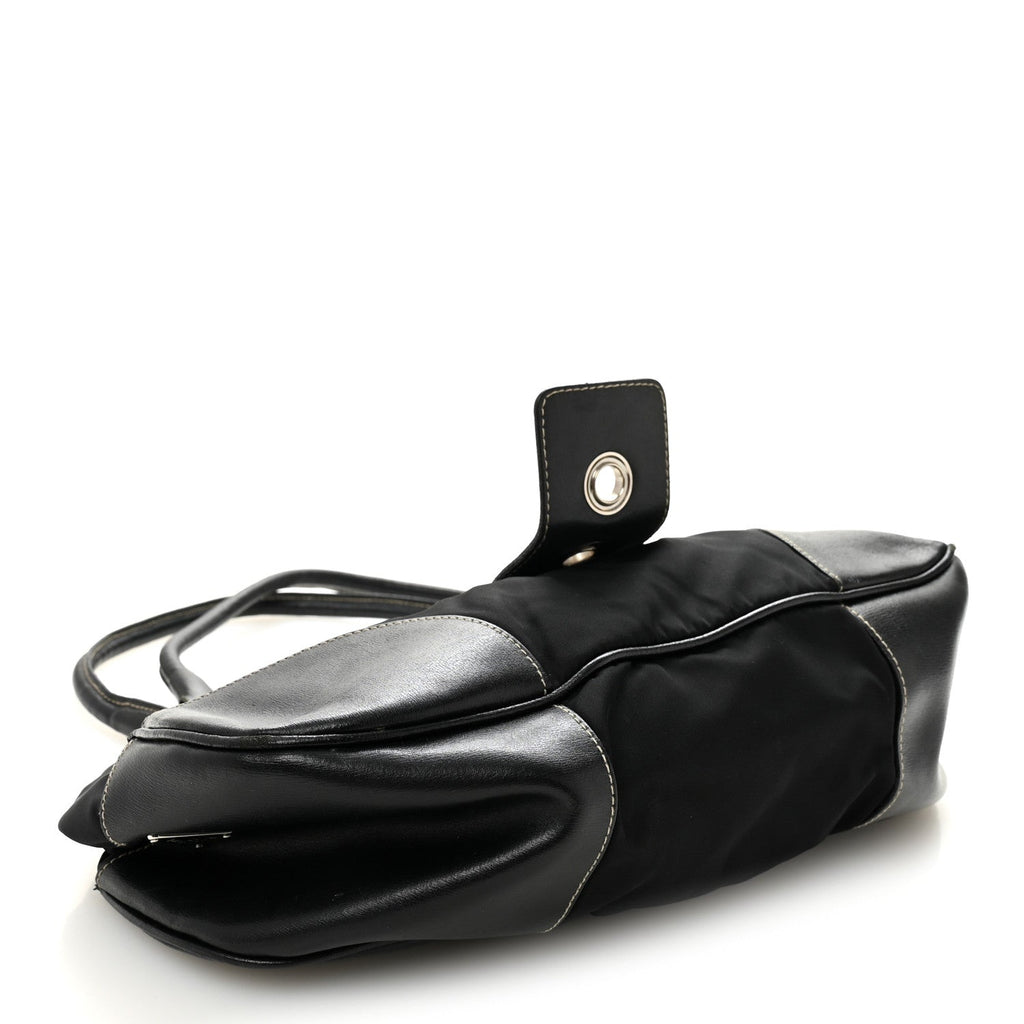 Tessuto Nylon Moon Shoulder Bag Black