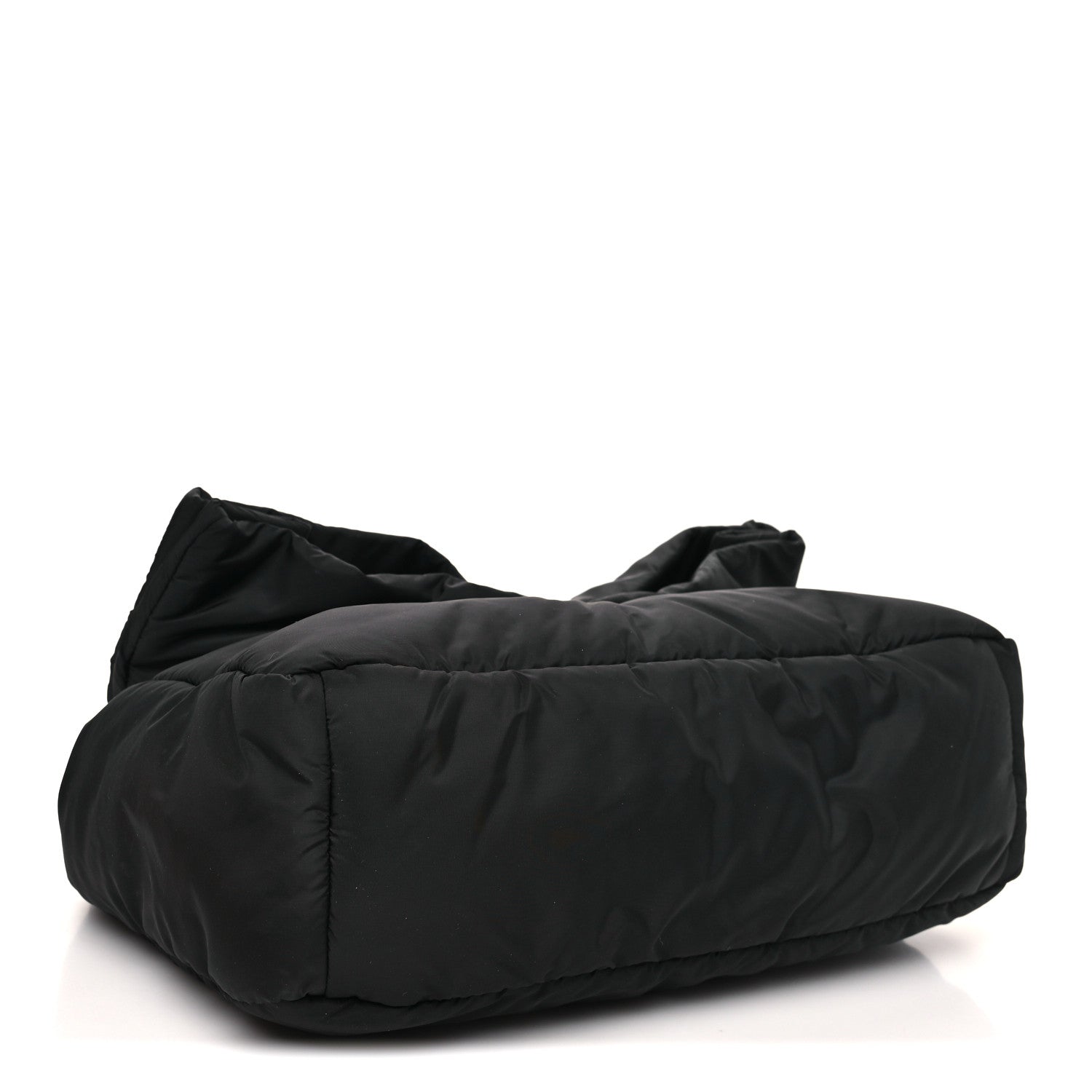 Nylon Medium Monaco Chain Shoulder Bag Black
