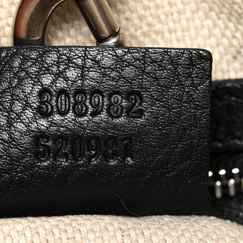 Pebbled Calfskin Studded Medium Soho Chain Shoulder Bag Black