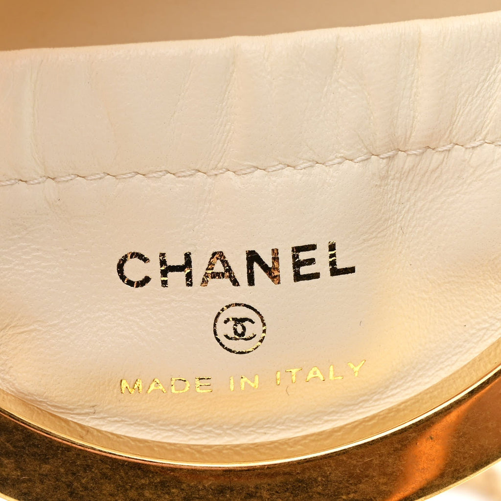 Lambskin Quilted Sphere Minaudiere Chain Clutch White