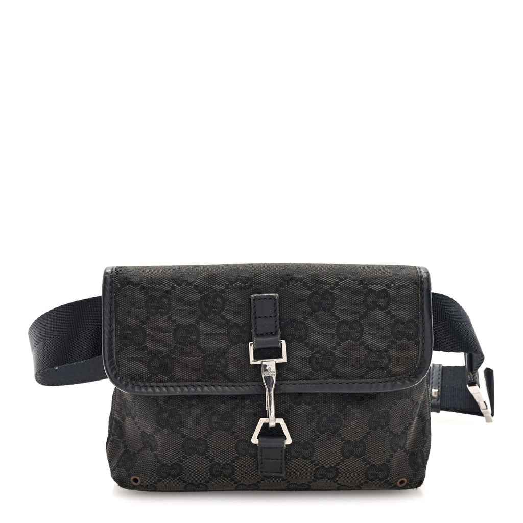GG Monogram Web Flight Belt Bag Black