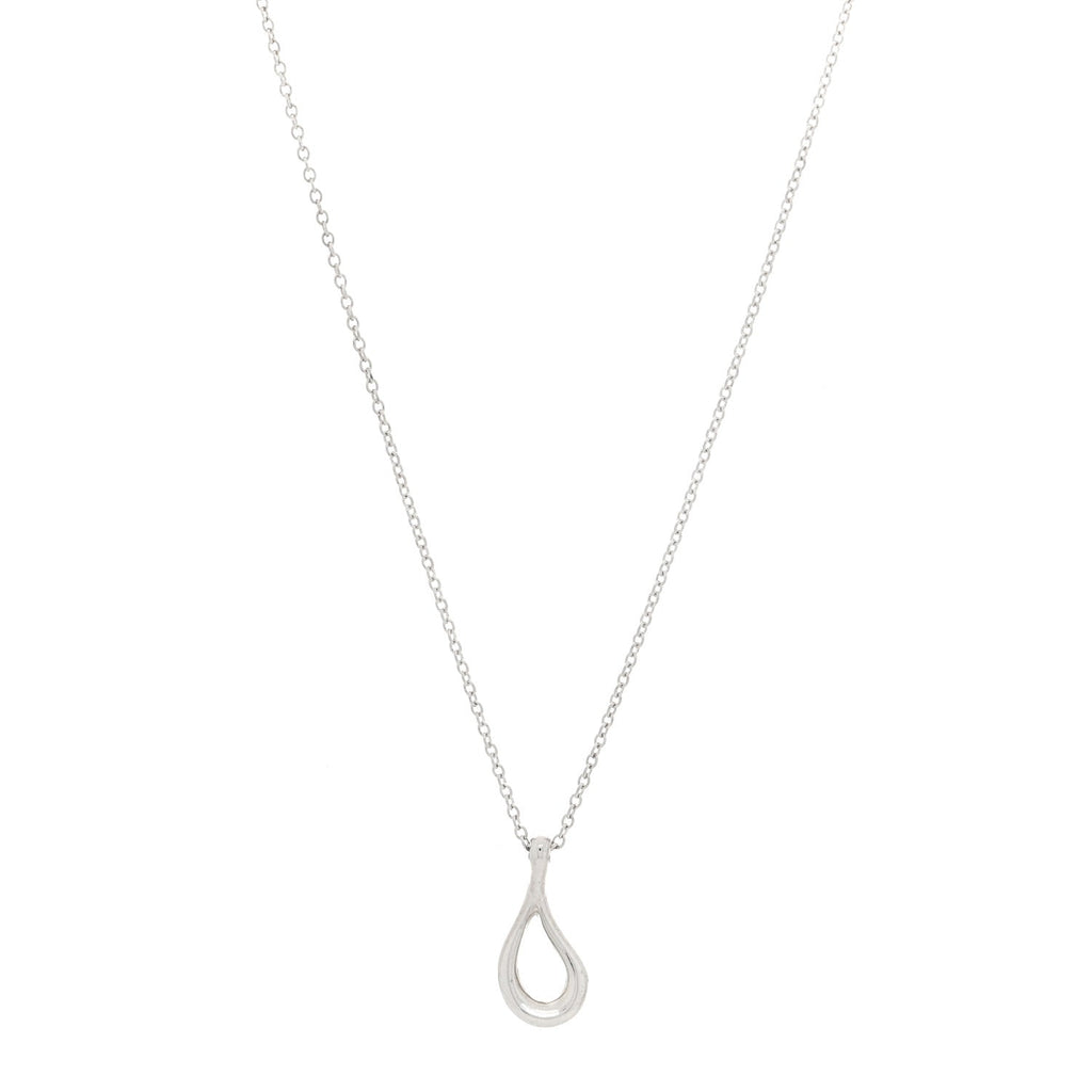 Sterling Silver Elsa Peretti Open Tear Drop Pendant Necklace