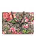 GG Supreme Monogram Blooms Mini Dionysus Chain Wallet Beige Multicolor Dry Rose
