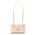 Shiny Caviar Preppy Coco Long Vanity With Strap White
