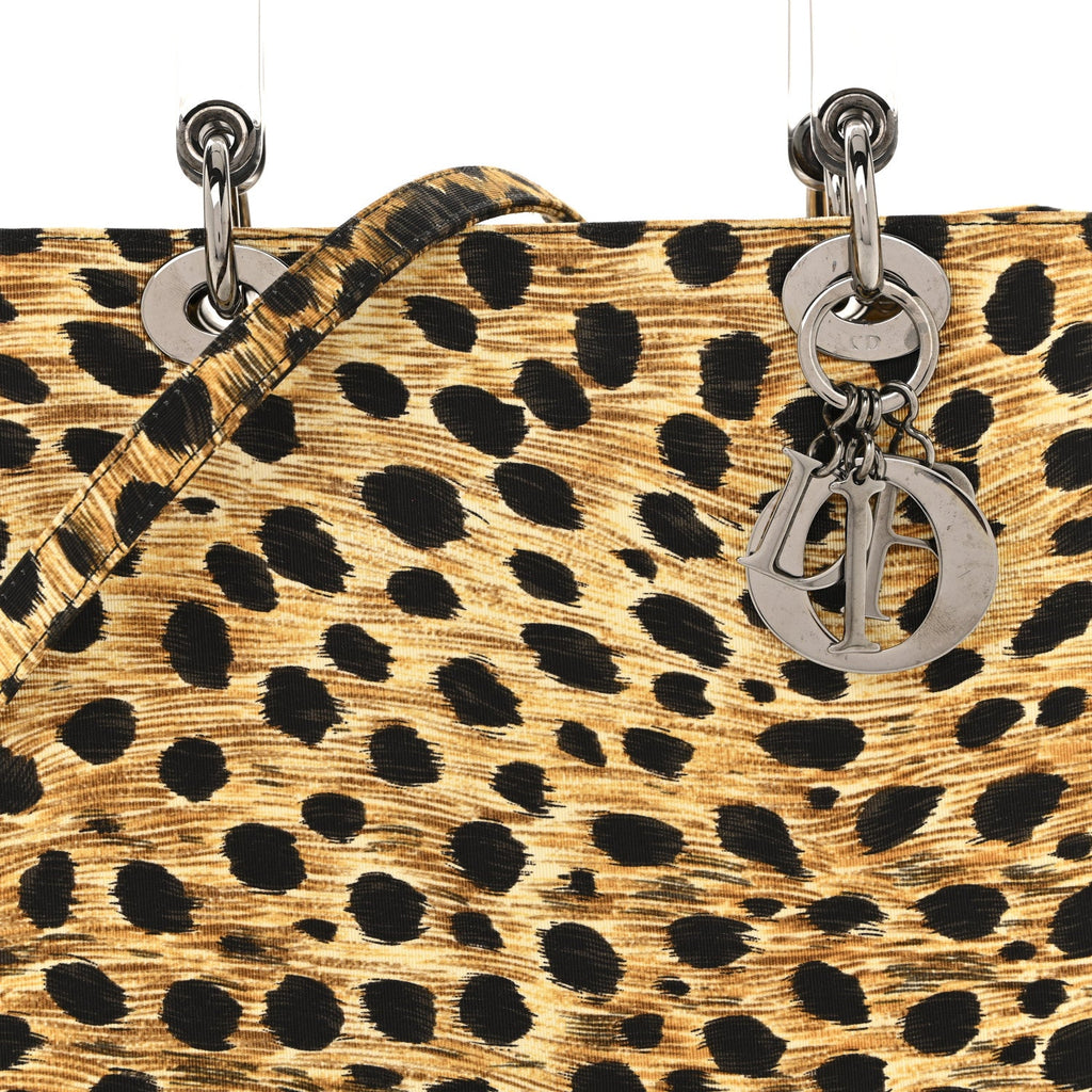 Canvas Leopard Print Medium Lady Dior