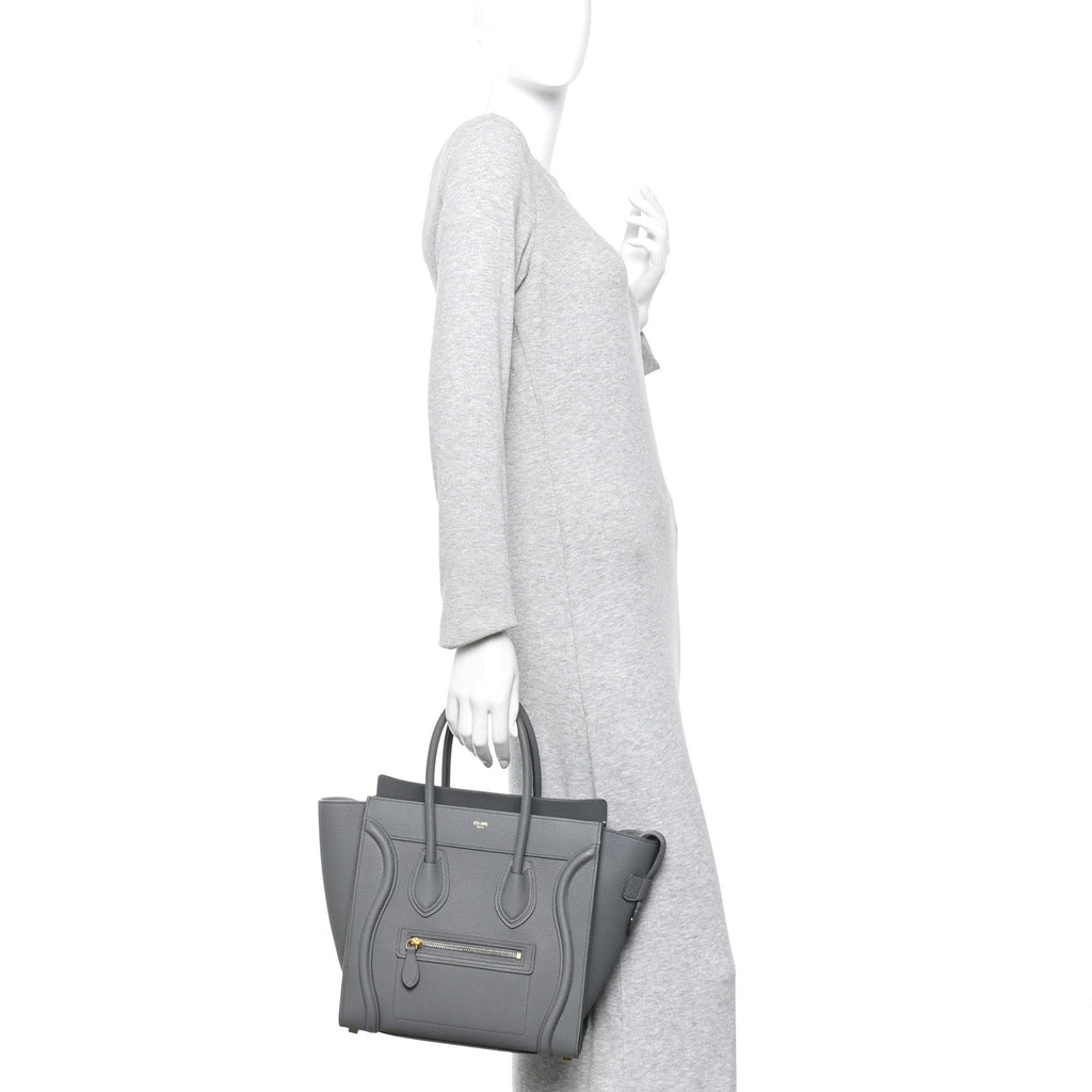 Baby Drummed Calfskin Micro Luggage Kohl
