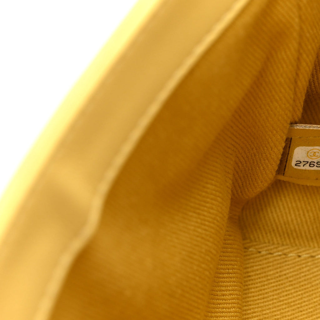 Calfskin Small Stitched Flap Yellow
