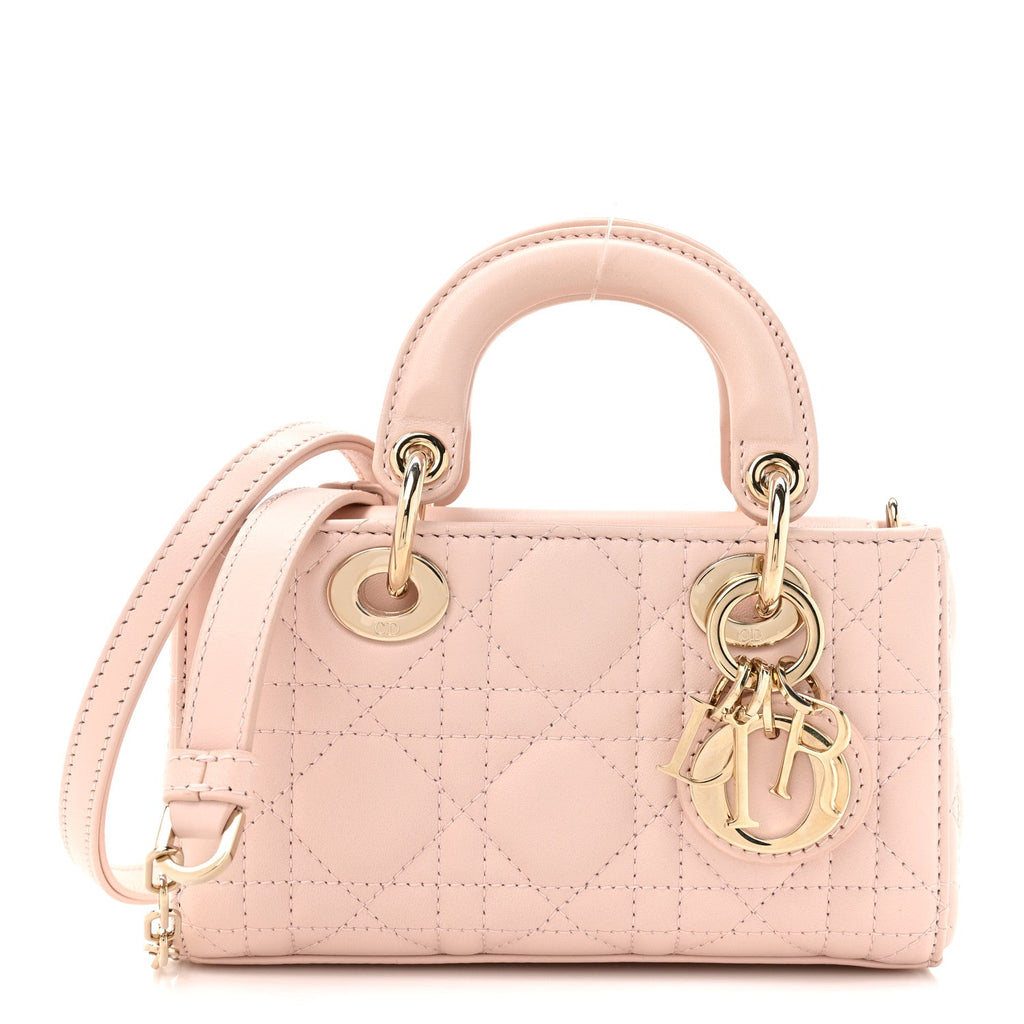Lambskin Cannage Micro Lady D-Joy Powder Pink