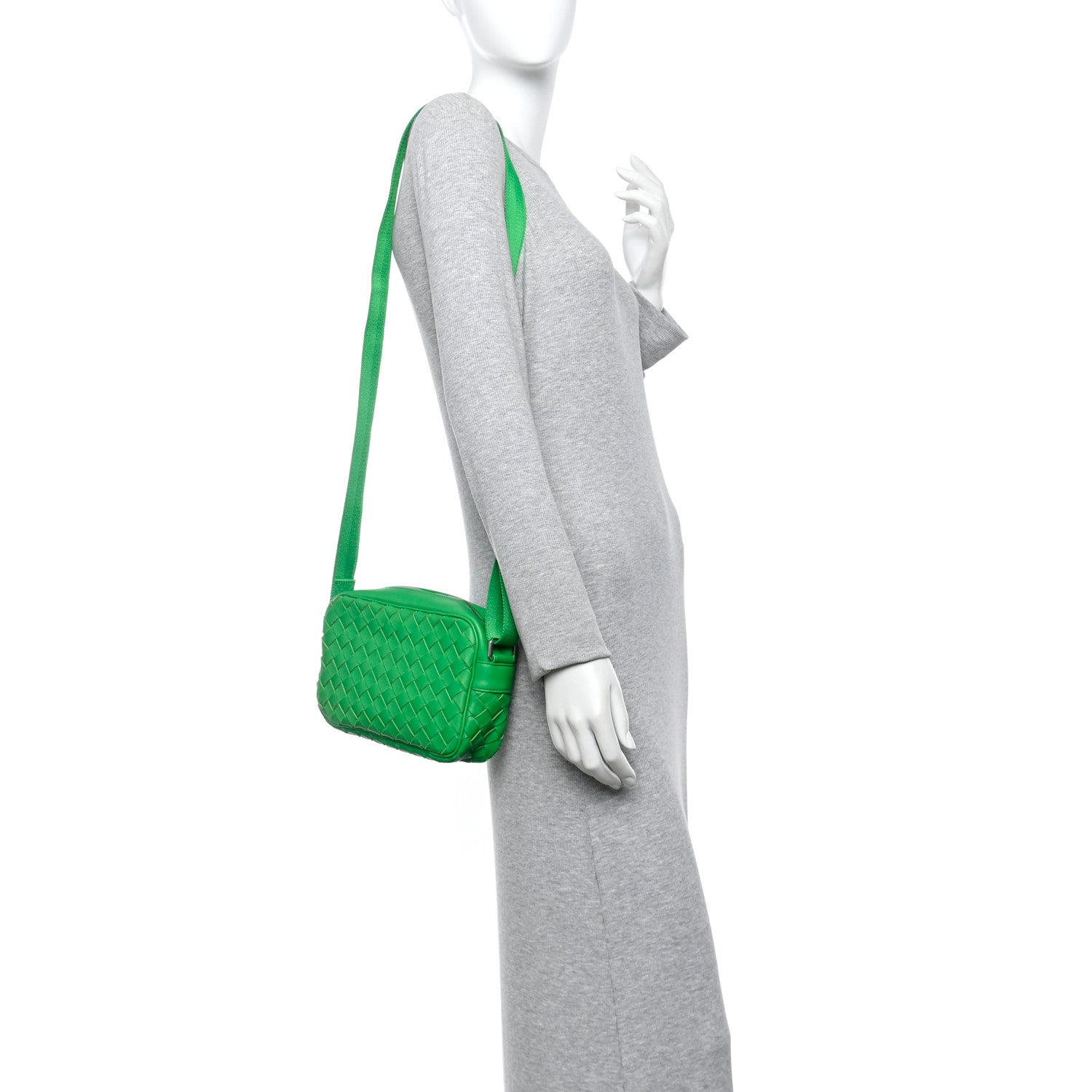 Calfskin Intrecciato Small Camera Bag Parakeet