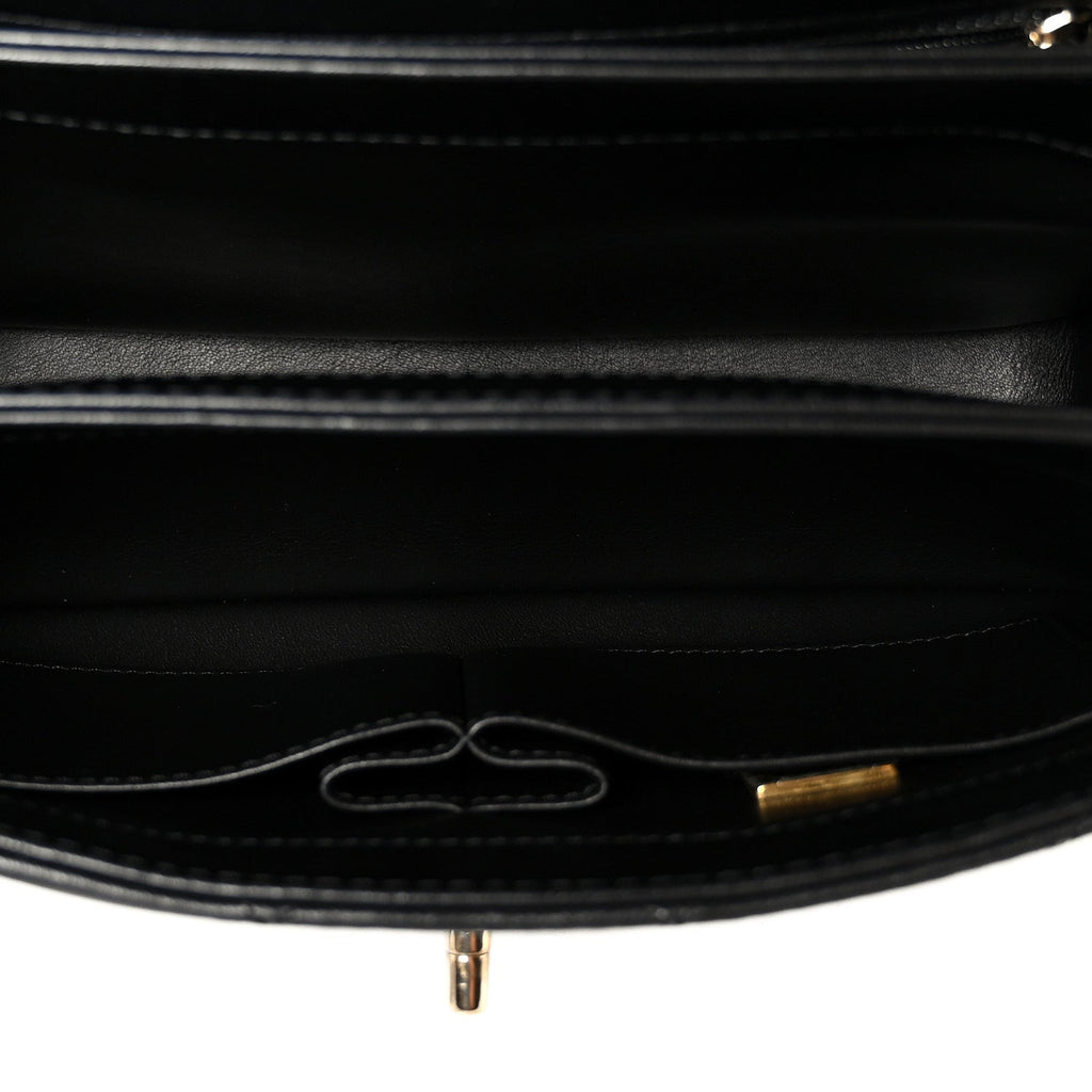 Lambskin Quilted Small Trendy CC Dual Handle Flap Bag Black