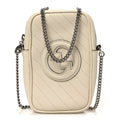 Sakai Be Green Calfskin Diagonal Stitched Mini Blondie Vertical Shoulder Bag Mystic White
