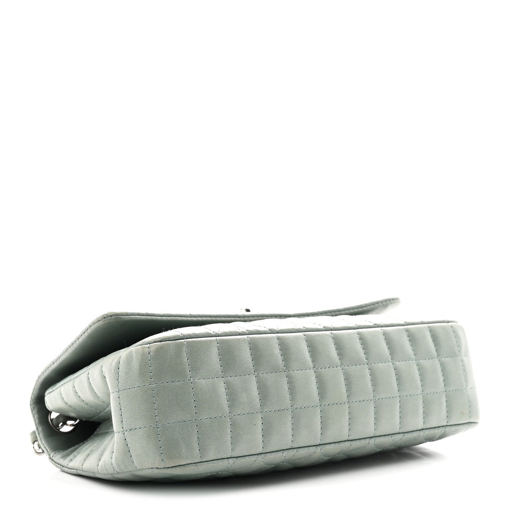 Lambskin Quilted Lady Graphic Flap Green