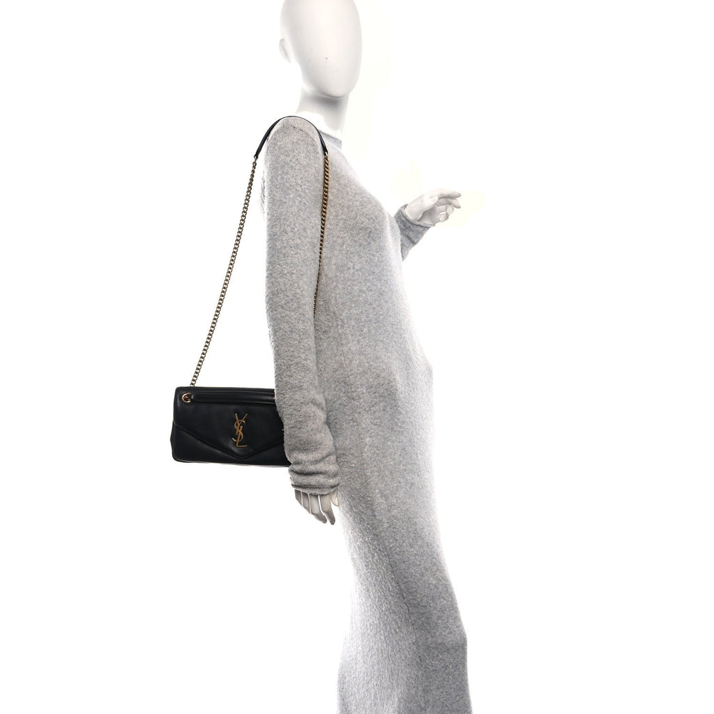 Plunged Lambskin Calypso Black