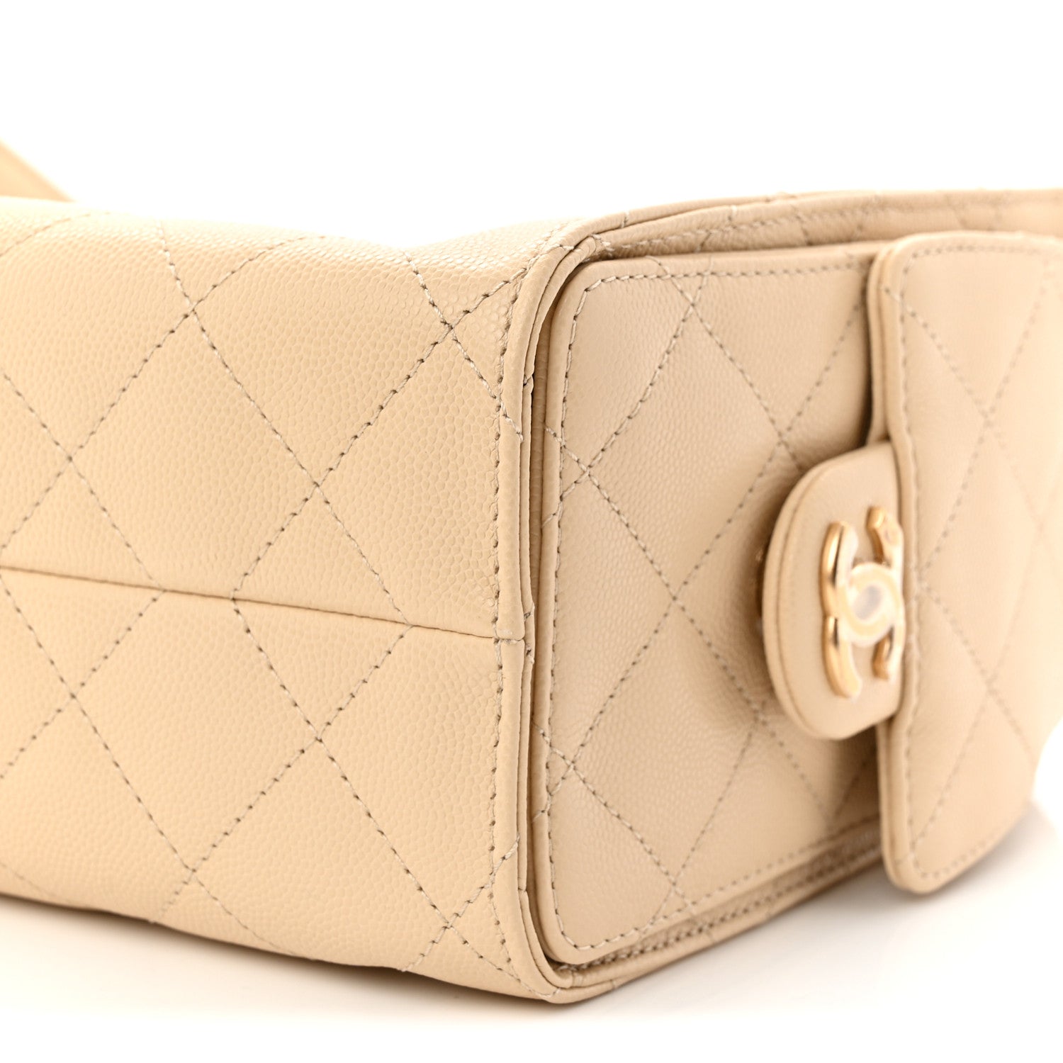 Caviar Quilted Mini Chanel 25 Handbag Beige