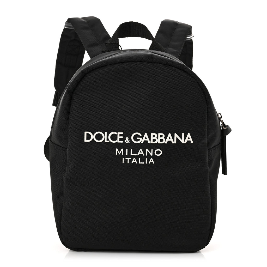 Nylon Logo Childrens Backpack Black