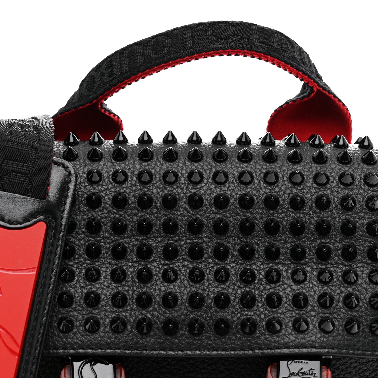 Calfskin Spikes Mini Loubiclic Messenger Black