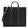 Oblique Grained Calfskin East West Tote Black