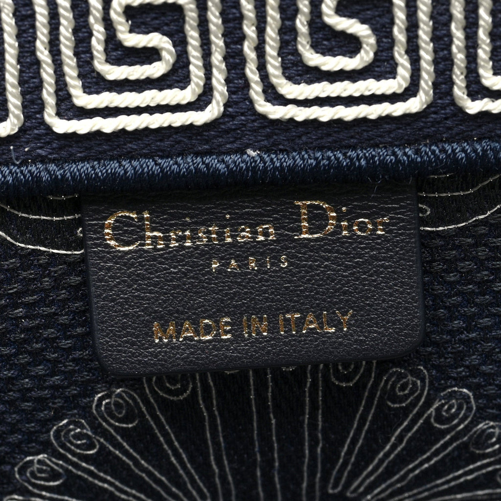 Canvas Embroidered Cornely Book Tote Blue White