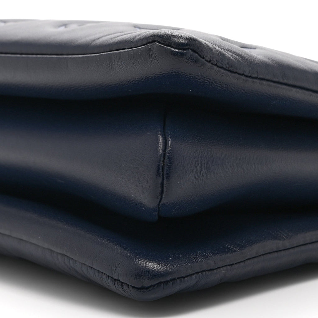 Lambskin Embossed Monogram Coussin PM Denim Blue