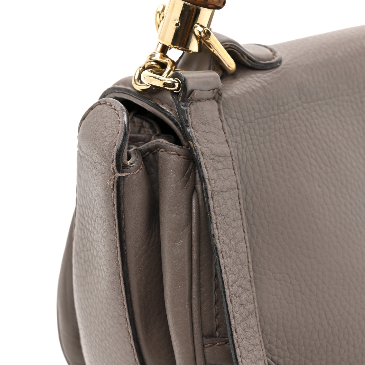 Calfskin Medium New Bamboo Top Handle Bag Mauve