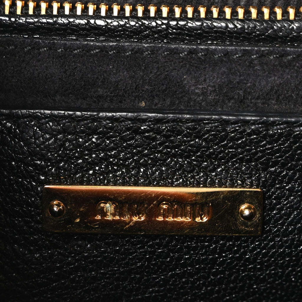 Goatskin Madras Crossbody Bag Black