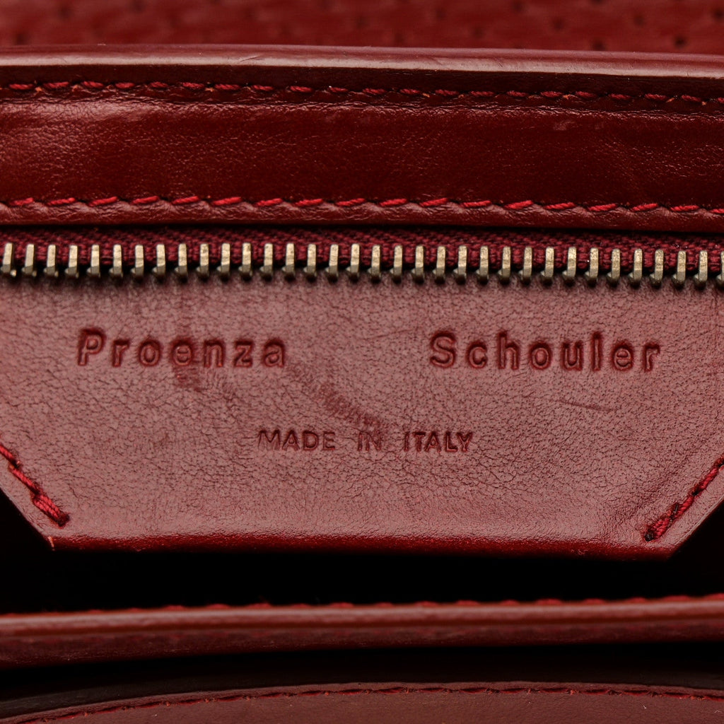 Lambskin Perforated Tiny PS1 Satchel Burgundy